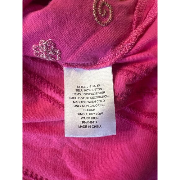 Johnny Was Pink Embroidered Floral Blouse Short Sleeve V-Neck M - Picture 9 of 9